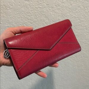 Cartier Red Leather Envelope Wallet